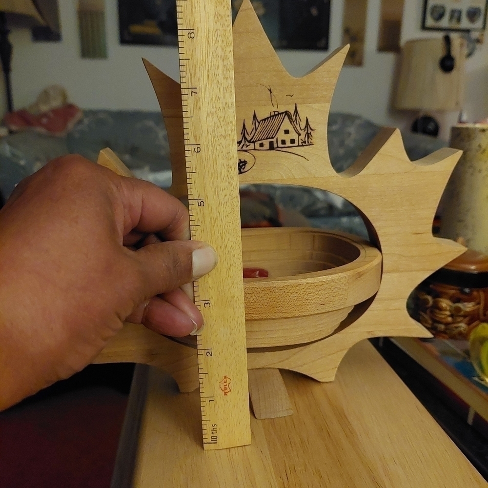 Handmade Collapsible Wooden Basket/Trivet - Picture 7 of 7